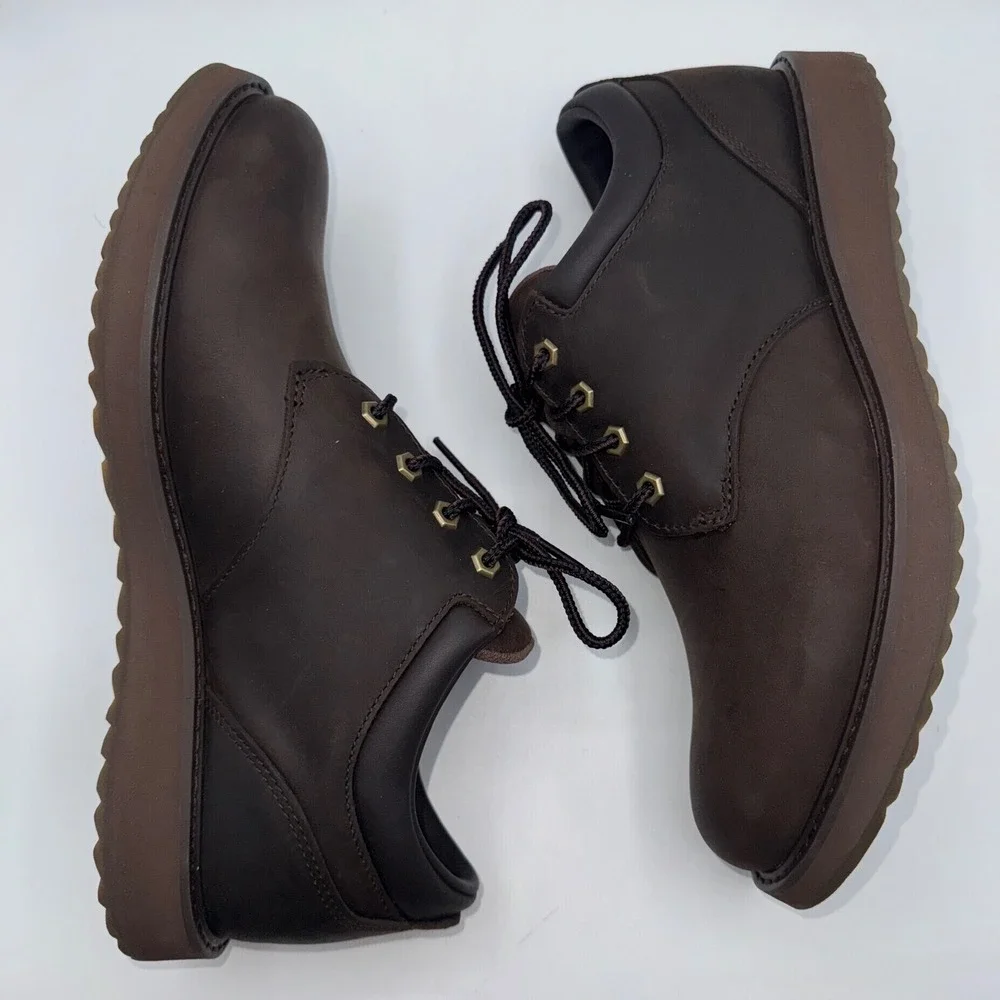 L.L. Bean Stonington Oxford Dress Shoes Round Plain Toe Deepest Brown Men's 10 M